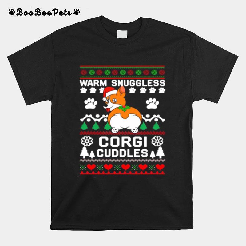 Warm Snuggless Corgi Cuddles Ugly Christmas Sweater T-Shirt