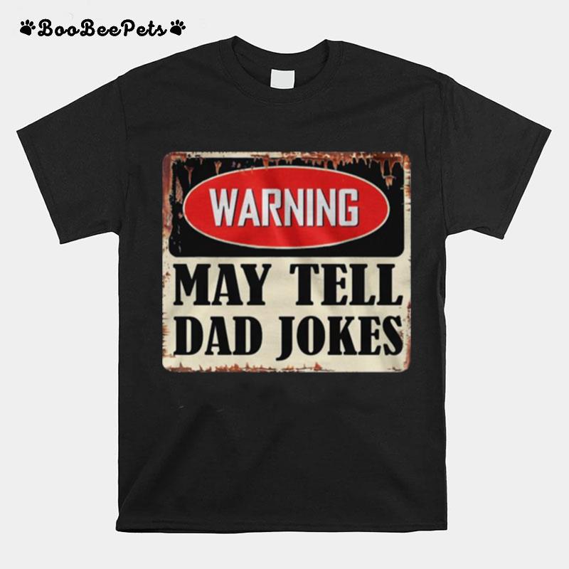 Warning May Tell Dad Jokes Retro T-Shirt