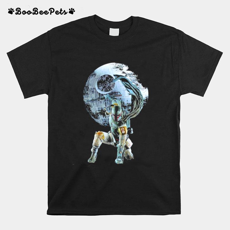 Wars The Mandalorian Boba Fett And Death Star T-Shirt