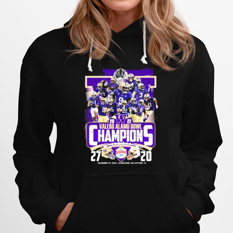 Washington Huskies Team 2022 Valero Alamo Bowl Champions Hoodie