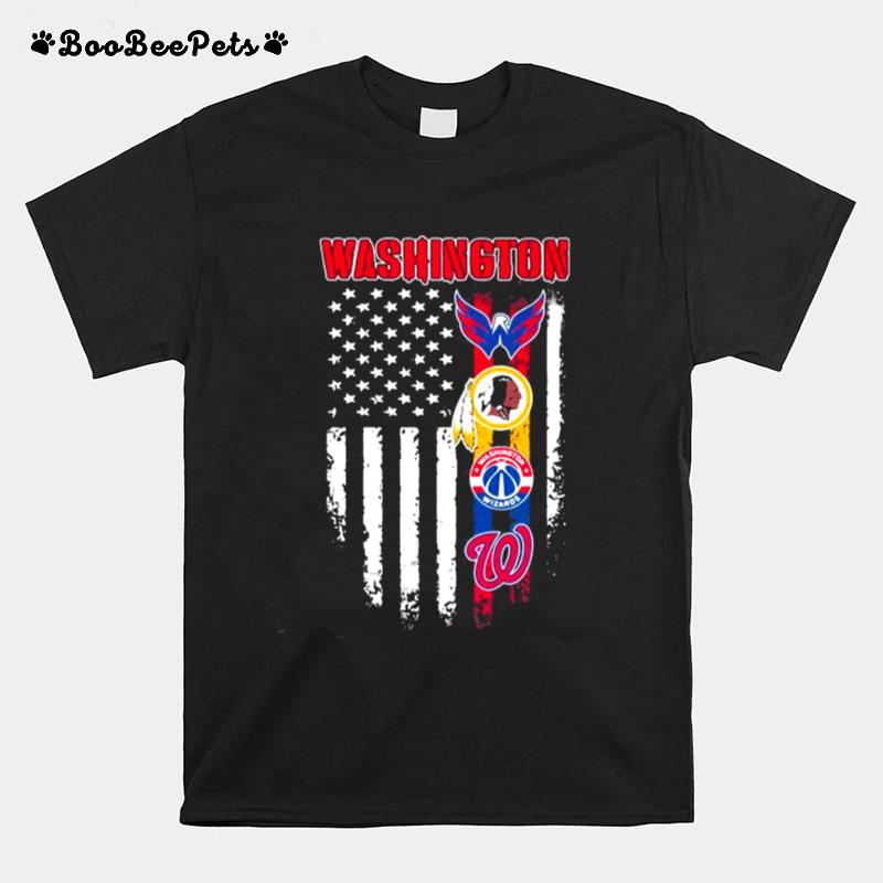 Washington Redskins Logo Team Football American Flag T-Shirt