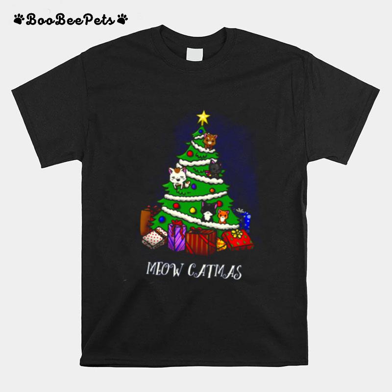 Watch You Christmas Tree Meowy Catmas T-Shirt