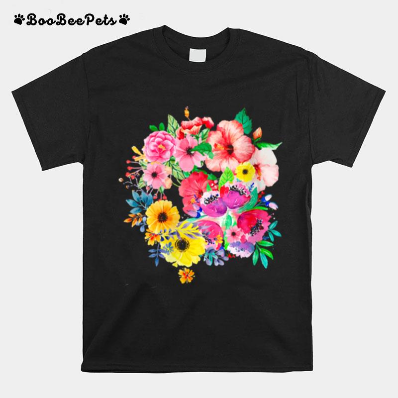 Watercolor Flowers Gardening Planting Plants T-Shirt