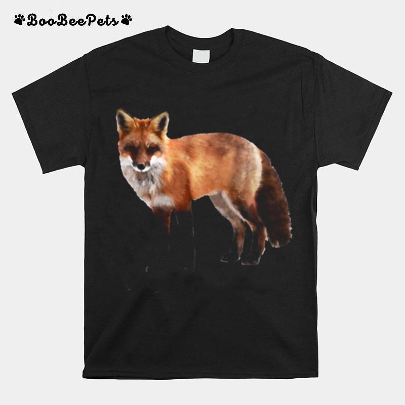 Watercolor Fox Wildlife Painting Illustration T-Shirt