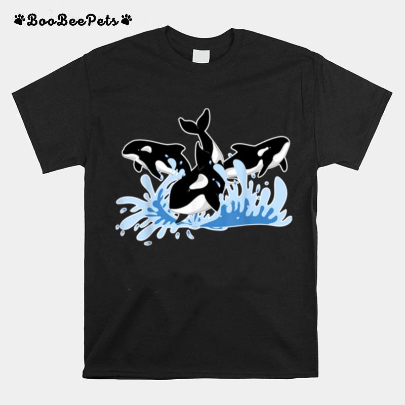 Waves Aquarist Ocean Animal Orcas Sea Whale Orca T-Shirt