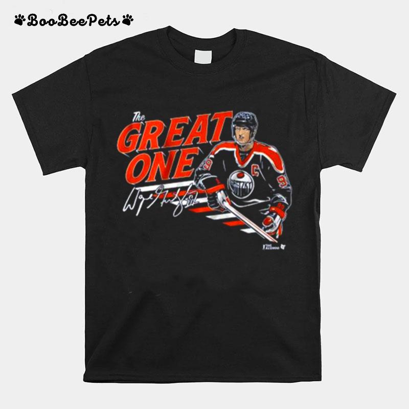 Wayne Gretzky Edmonton Oilers The Great One Signature T-Shirt