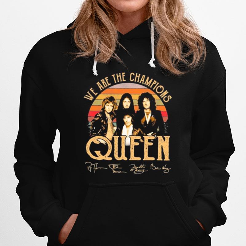 We Are Champions Queen Signatures Vintage Hoodie