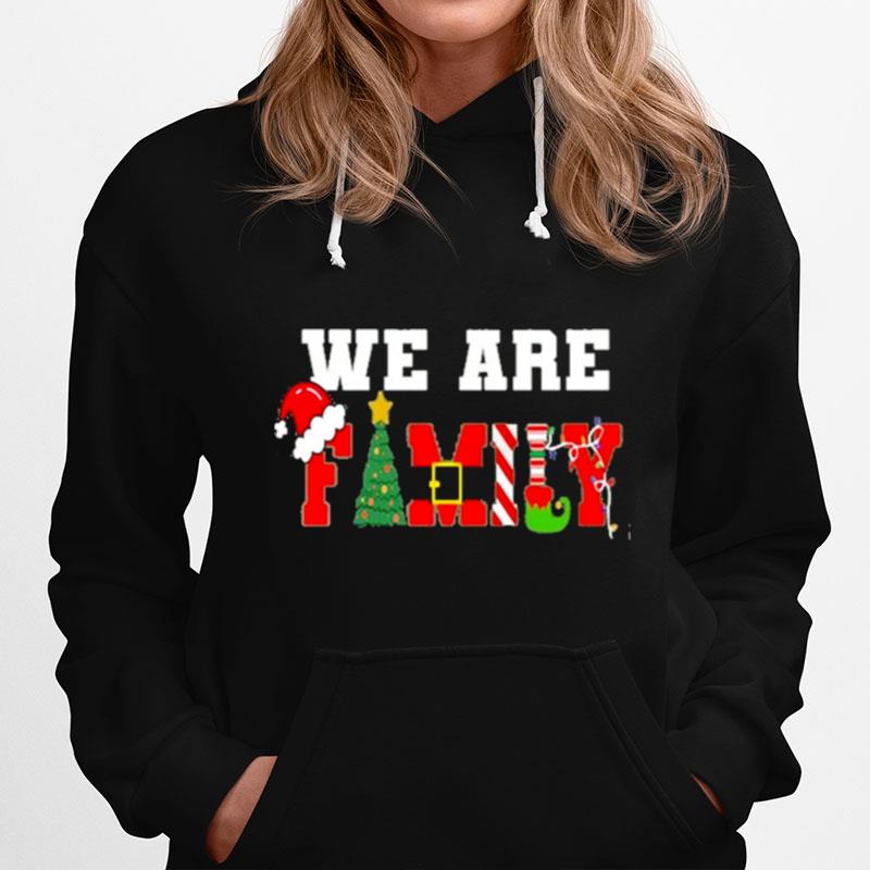 We Are Family Christmas Hat And Tree Hoodie