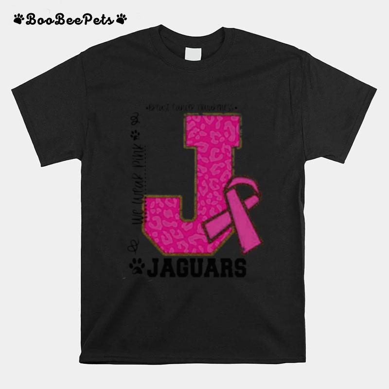 We Wear Pink Breast Cancer Awareness Jaguars Football T-Shirt