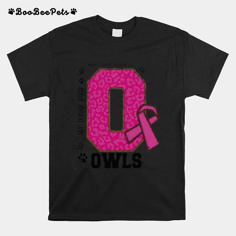 We Wear Pink Breast Cancer Awareness Owls Football T-Shirt
