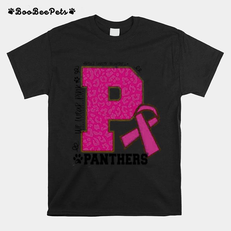 We Wear Pink Breast Cancer Awareness Panthers Football T-Shirt