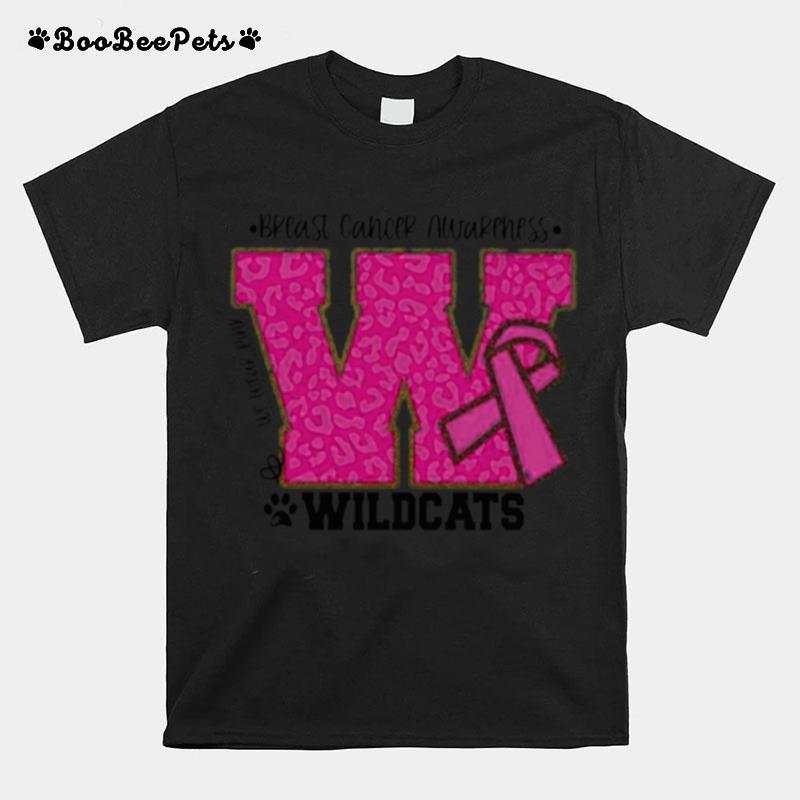 We Wear Pink Breast Cancer Awareness Wildcats Football T-Shirt