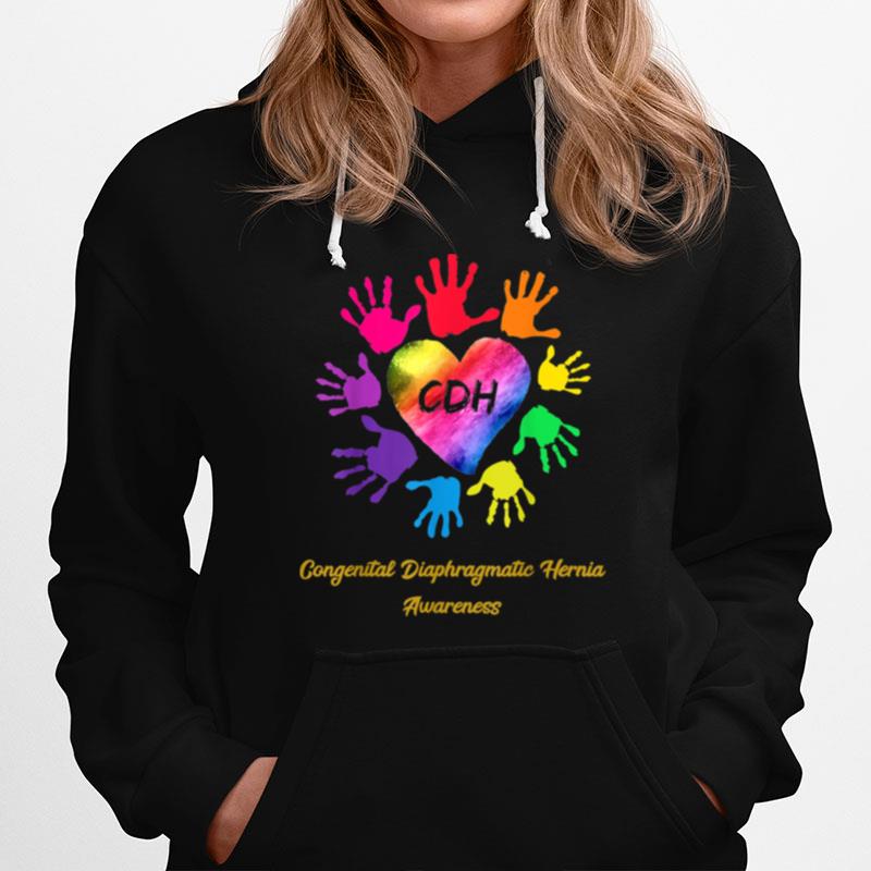 We Wear Rainbow Heart For Congenital Diaphragmatic Hernia Hoodie