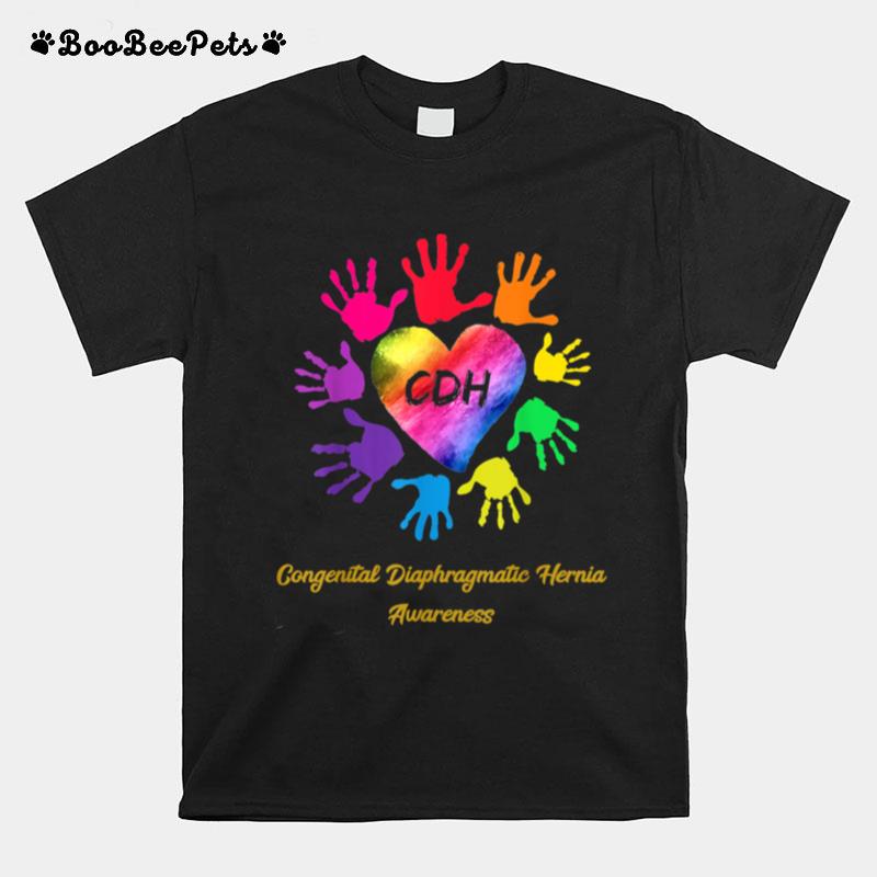 We Wear Rainbow Heart For Congenital Diaphragmatic Hernia T-Shirt