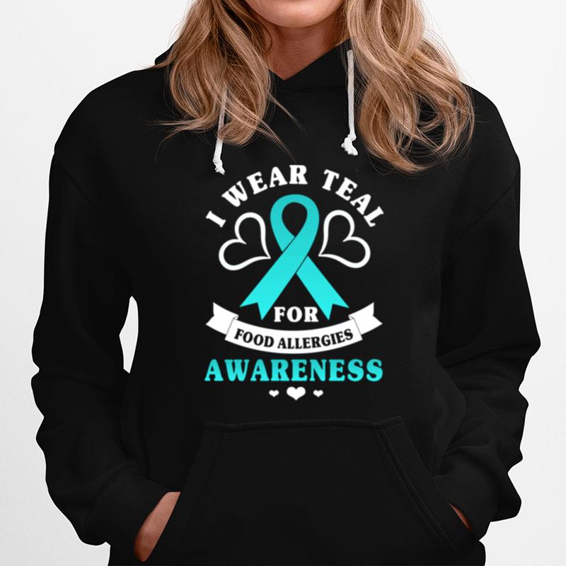 Wear Teal For Food Allergy Awareness Ribbon Food Allergies Hoodie