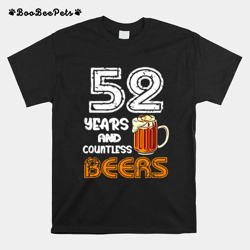 Wedding Anniversary Husband Drinking 52 Years And Countless Beers T-Shirt