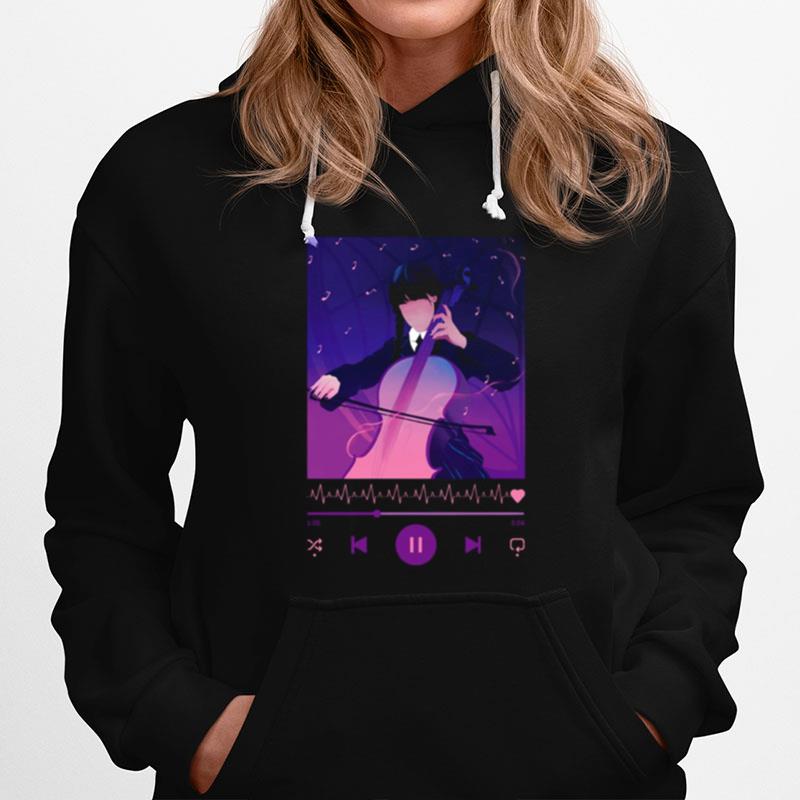 Wednesday With Cello Graphic Fanart Hoodie