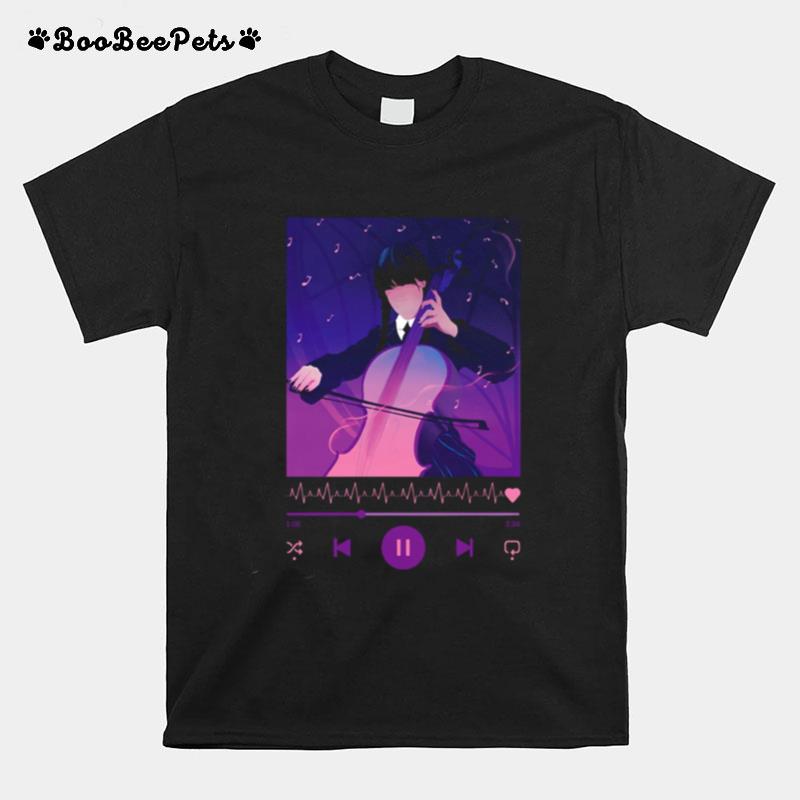 Wednesday With Cello Graphic Fanart T-Shirt