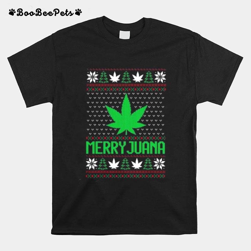 Weed Marry Juana 2022 Ugly Christmas T-Shirt