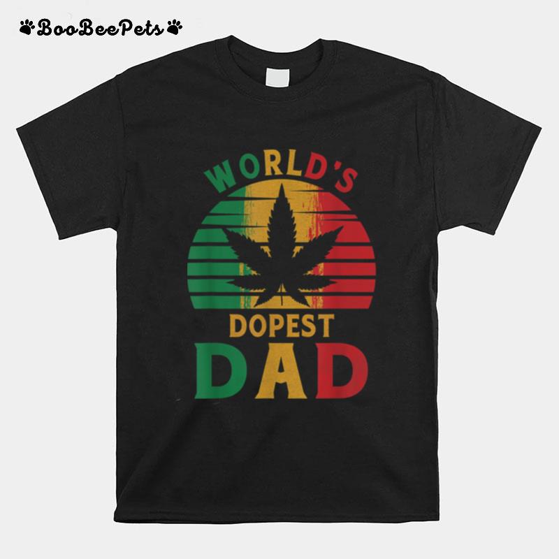 Weed Worlds Dopest Dad Funny Leaf Juneteenth Fathers Day T B09Ztlvmwj T-Shirt