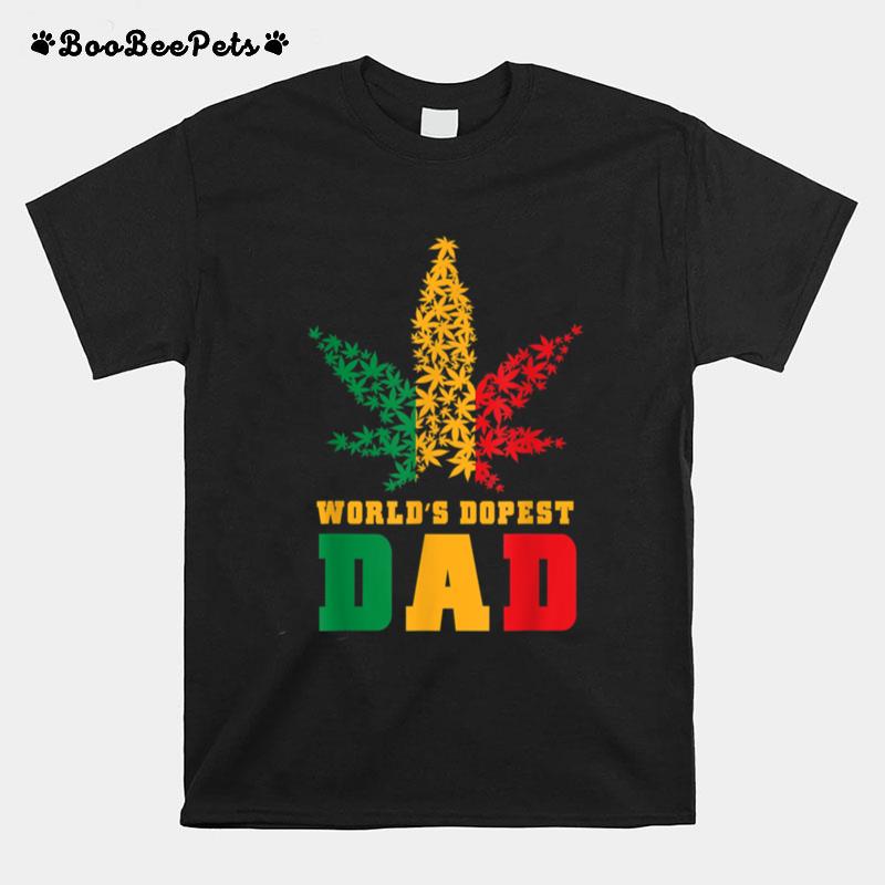 Weed Worlds Dopest Dad Funny Leaf Juneteenth Fathers Day T B09Ztn34N7 T-Shirt