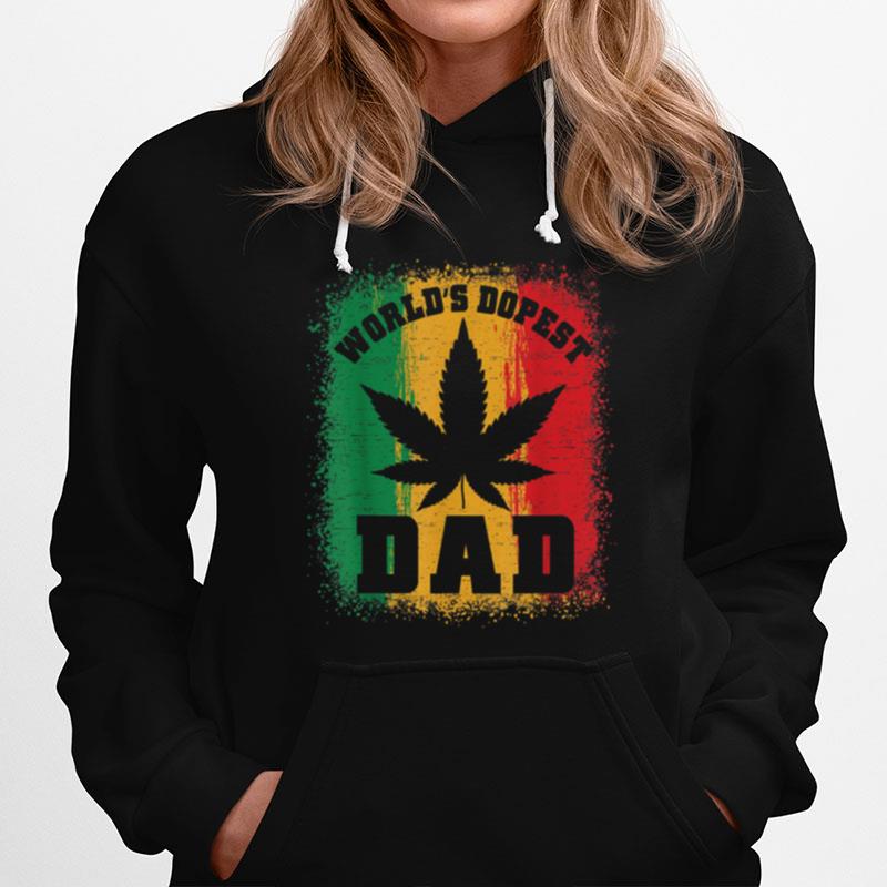 Weed Worlds Dopest Dad Funny Leaf Juneteenth Fathers Day T B09Ztn4By6 Hoodie