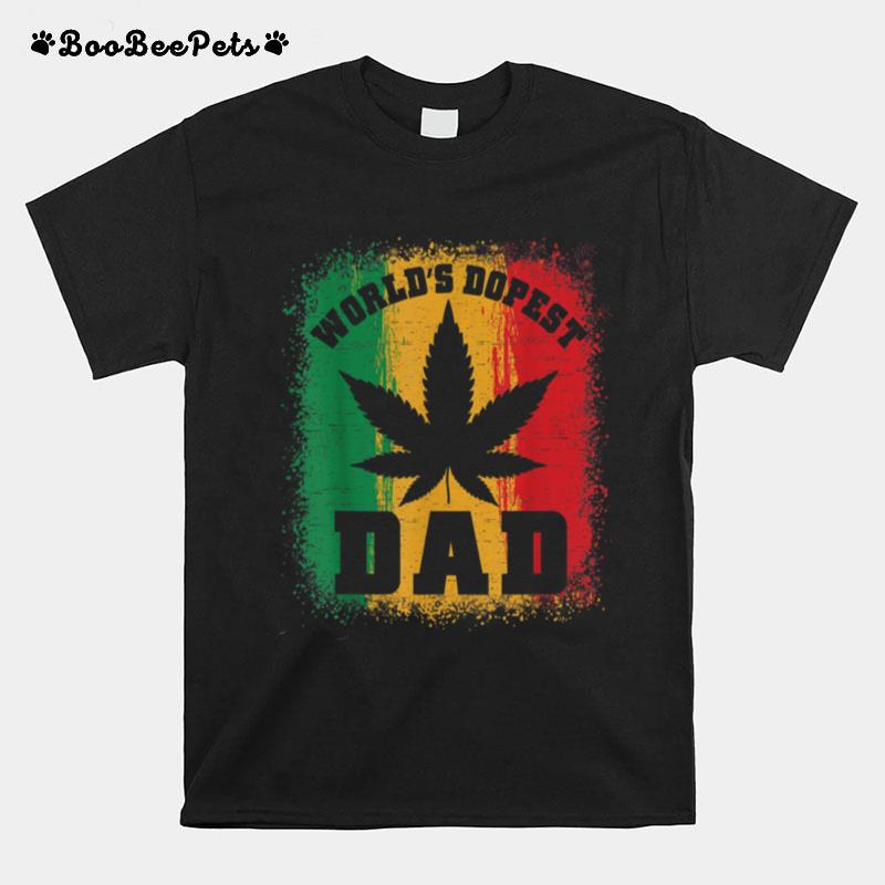 Weed Worlds Dopest Dad Funny Leaf Juneteenth Fathers Day T B09Ztn4By6 T-Shirt
