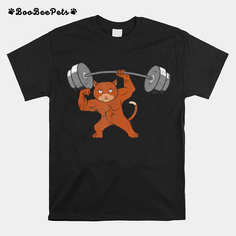 Weightlifting Cat Squat Bench Deadlift Powerlifting Gym T-Shirt