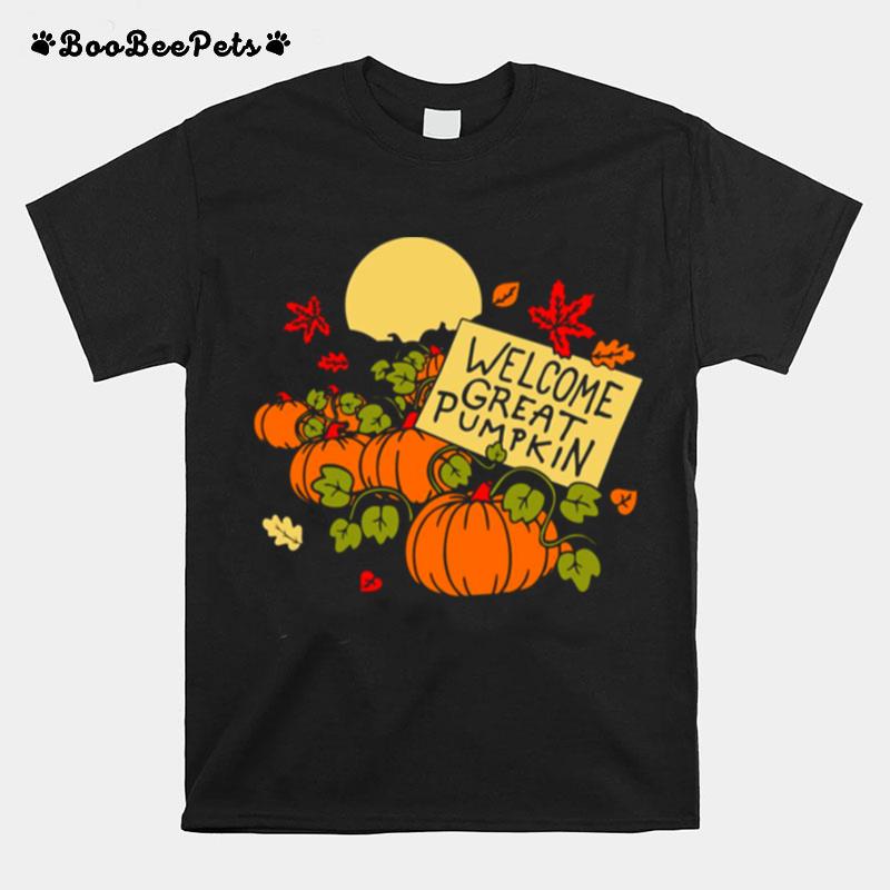 Welcome Great Pumpkin Spooky Halloween Ghost Vintage T-Shirt