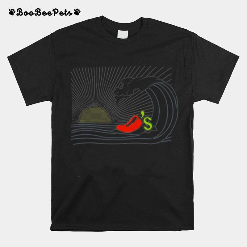 Welcome To Chilis Surfing Wave T-Shirt