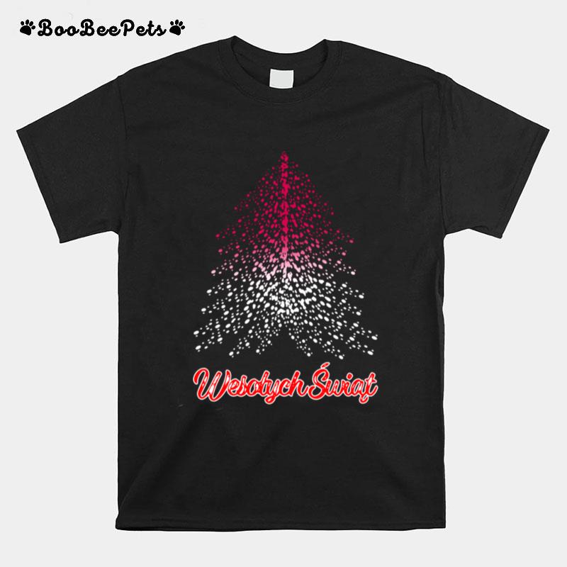 Wesolych Swiat Polish Flag Christmas Tree T-Shirt