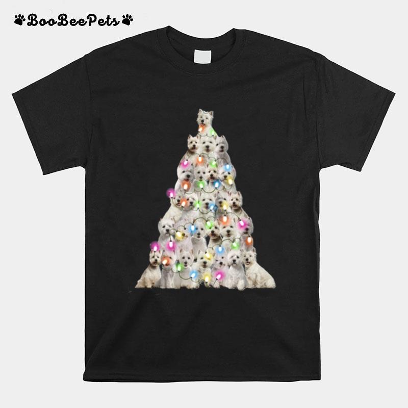 West Highland White Terrier Lights Christmas Tree T-Shirt