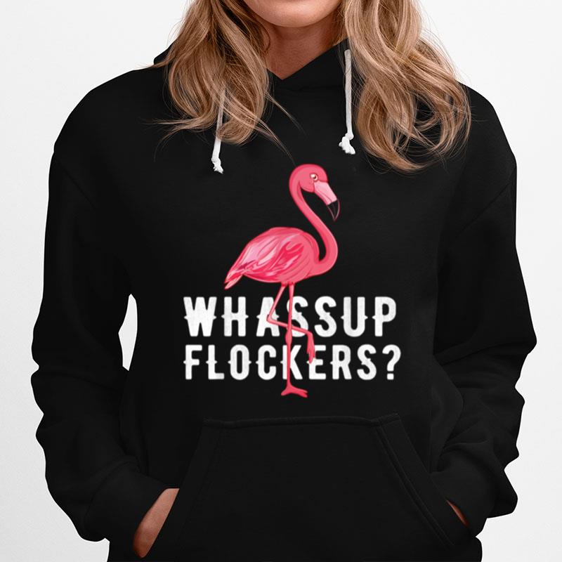 Whassup Flockers Vintage Hawaiian Pink Flamingo Hoodie