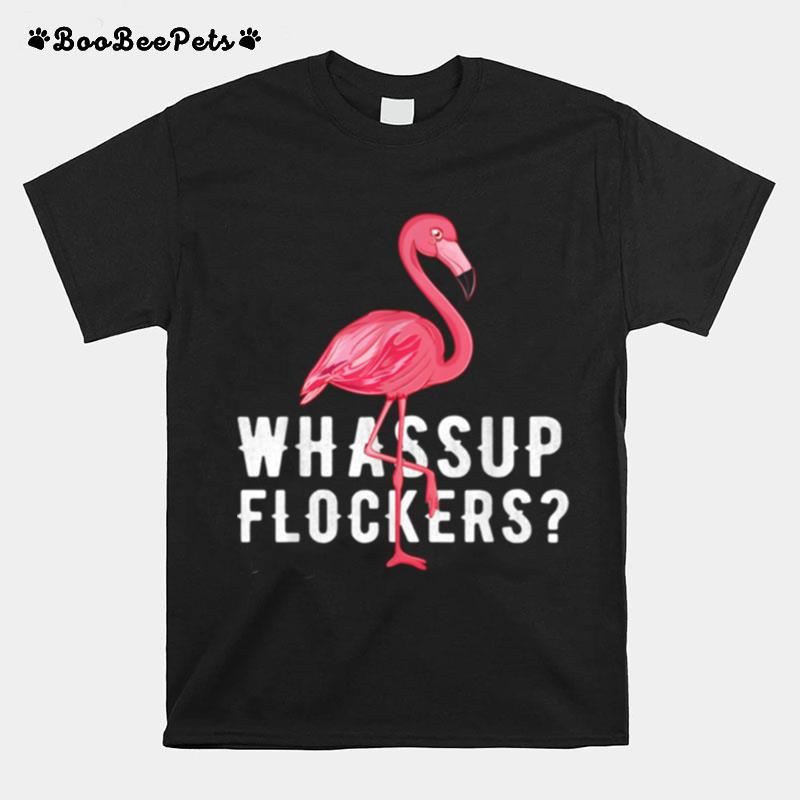 Whassup Flockers Vintage Hawaiian Pink Flamingo T-Shirt