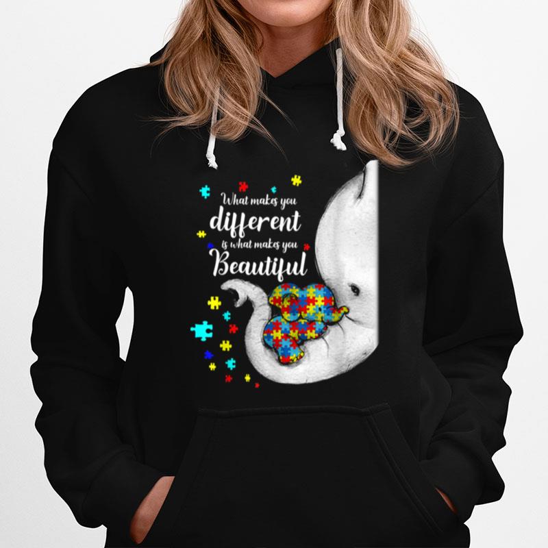 What Makes You Different Elephant Mom Autism Child Awareness Hoodie
