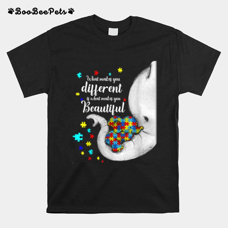 What Makes You Different Elephant Mom Autism Child Awareness T-Shirt