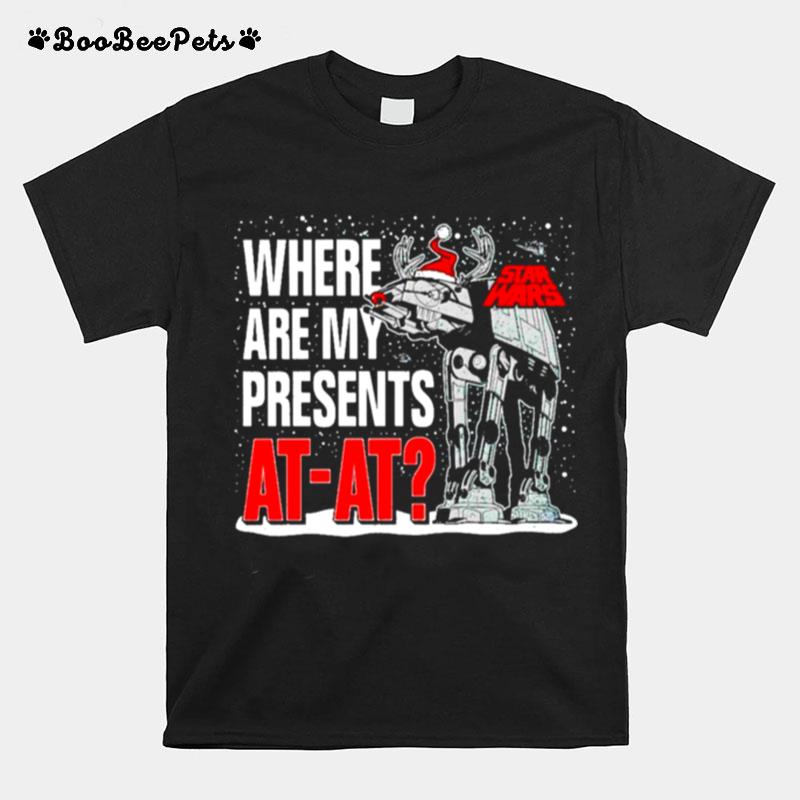 Where Are My Presents Santa At At Christmas Lights T-Shirt