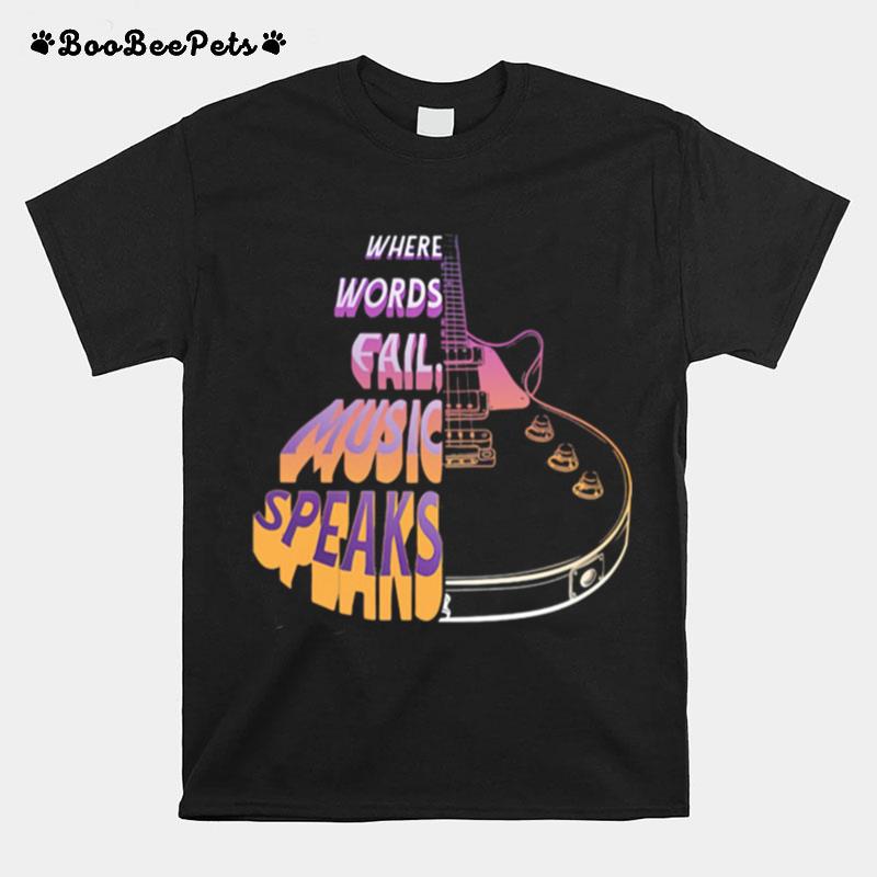 Where World Fall Music Speaks Guitar T-Shirt