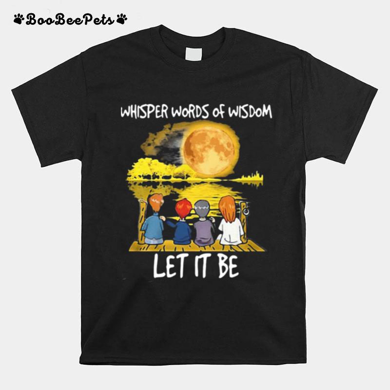 Whisper Words Of Wisdom Let It Be Guitar Moon T-Shirt
