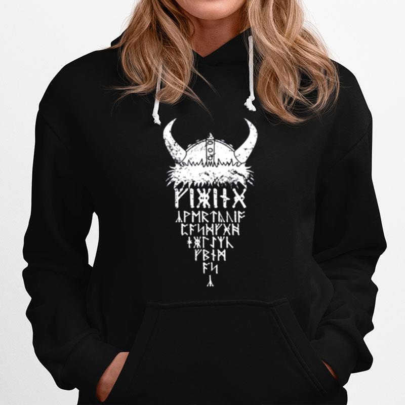 White Art Viking Warrior Hat Viking Valhalla Hoodie