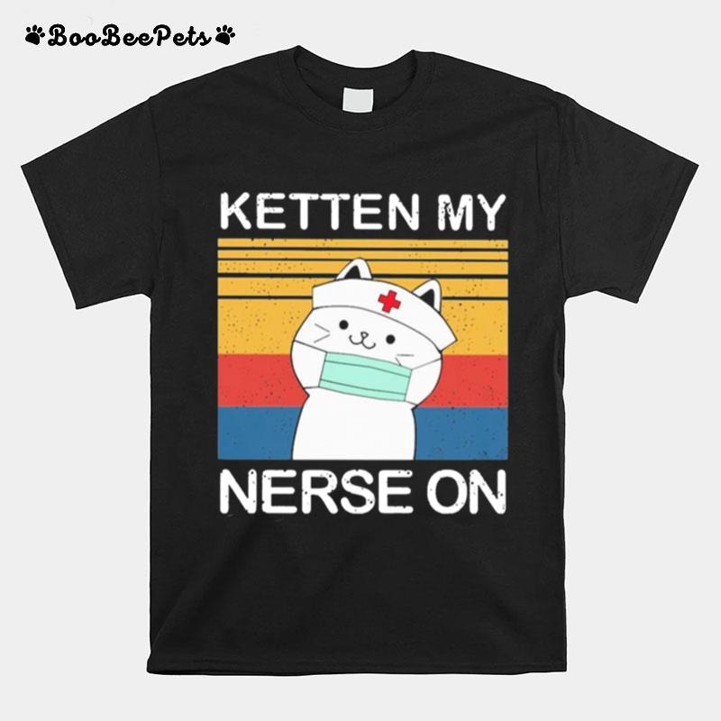 White Cat Ketten My Nurse On Vintage T-Shirt