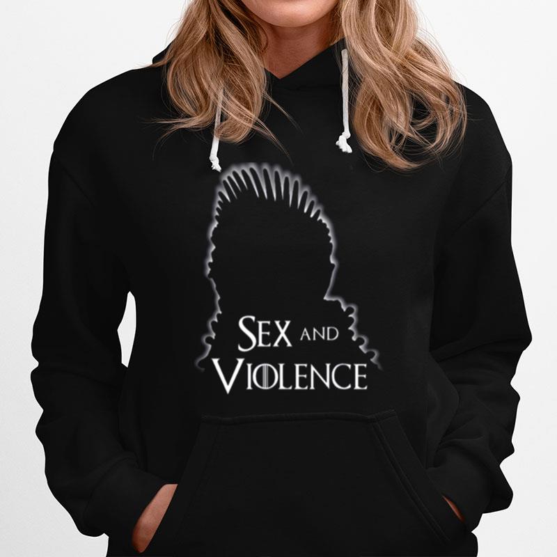 White Design Sex And Violence Hoodie