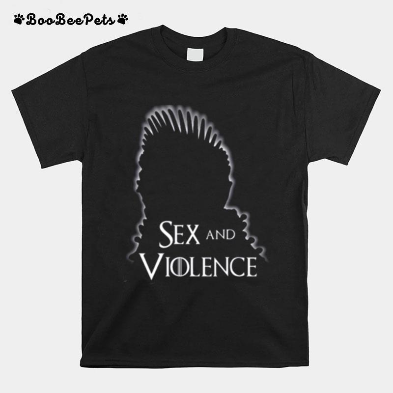 White Design Sex And Violence T-Shirt