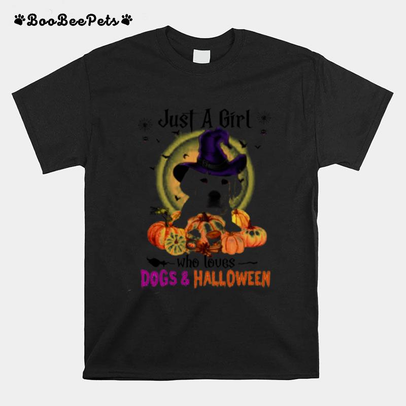 White Labrador Just A Girl Who Loves Dogs And Halloween T-Shirt