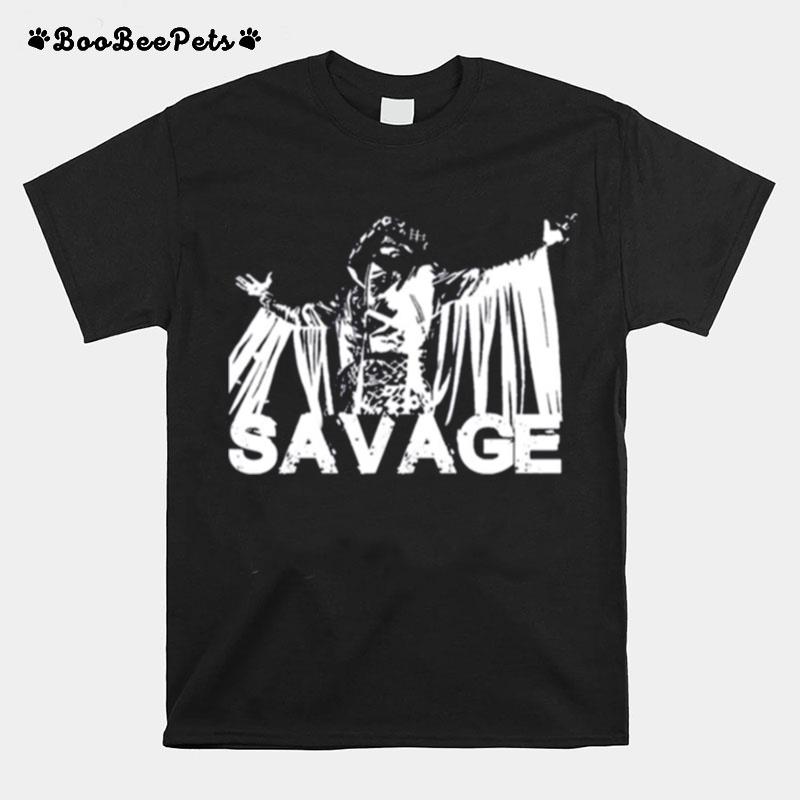 White Portrait Randy Savage Wrestling T-Shirt