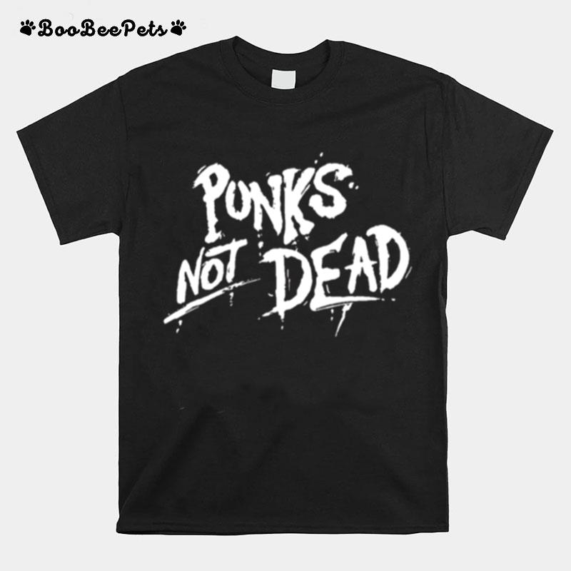 White Text Punks Not Dead Rock The Exploited T-Shirt