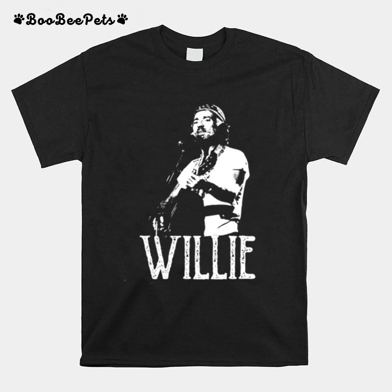 White The Stencil Willie Nelson T-Shirt