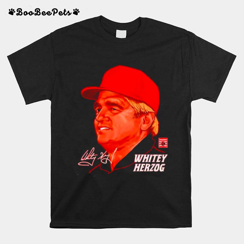 Whitey Herzog St. Louis Profile Baseball T-Shirt