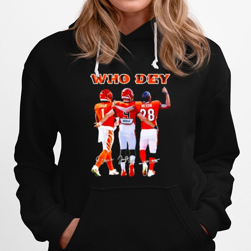 Who Dey Chase Burrow And Mixon Cincinnati Bengals Hoodie