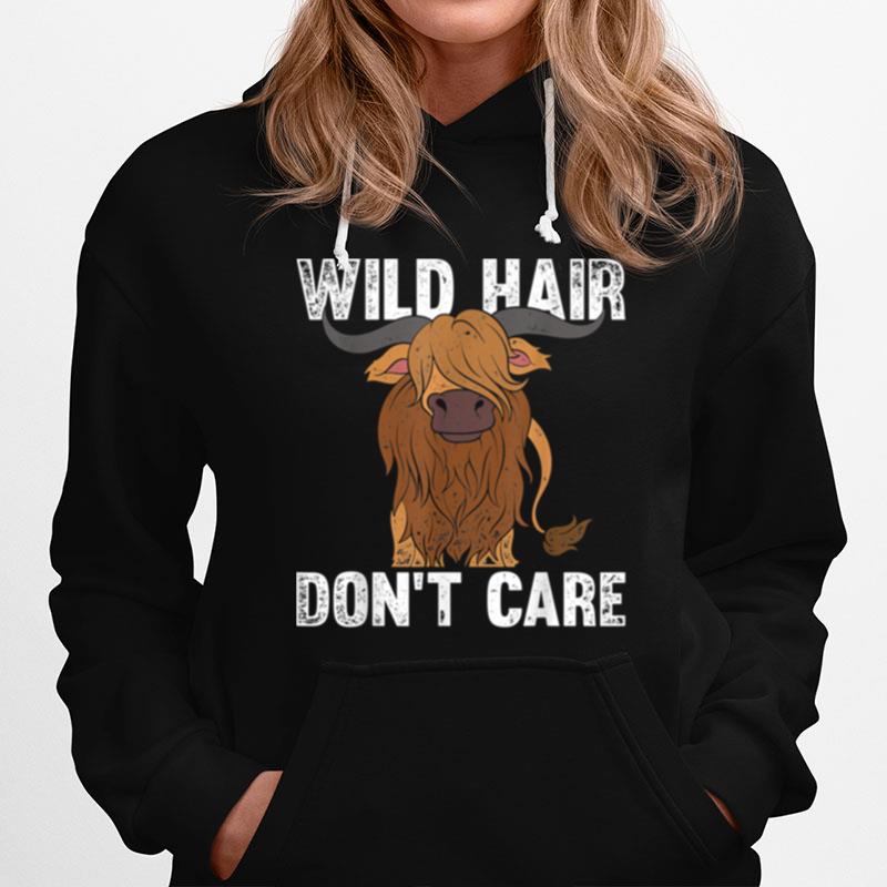 Wilde Haare Sind Mir Egal Lustiges Schottisches Hochlandrind Hoodie